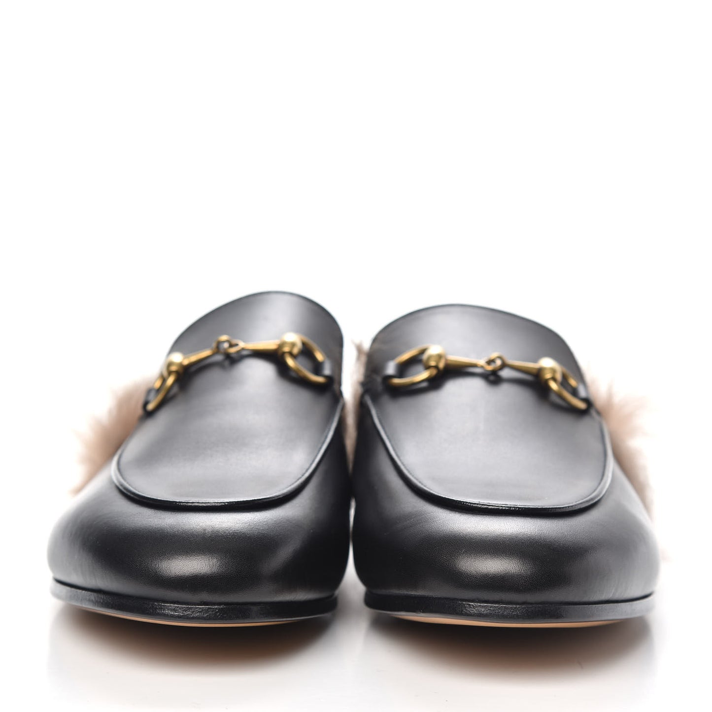 Calfskin Fur Womens Princetown Slippers 37.5 Black