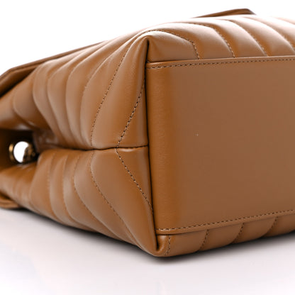 Saint Laurent Calfskin Y Quilted Monogram Medium Loulou Chain Satchel Dark Natural 9 of 10
