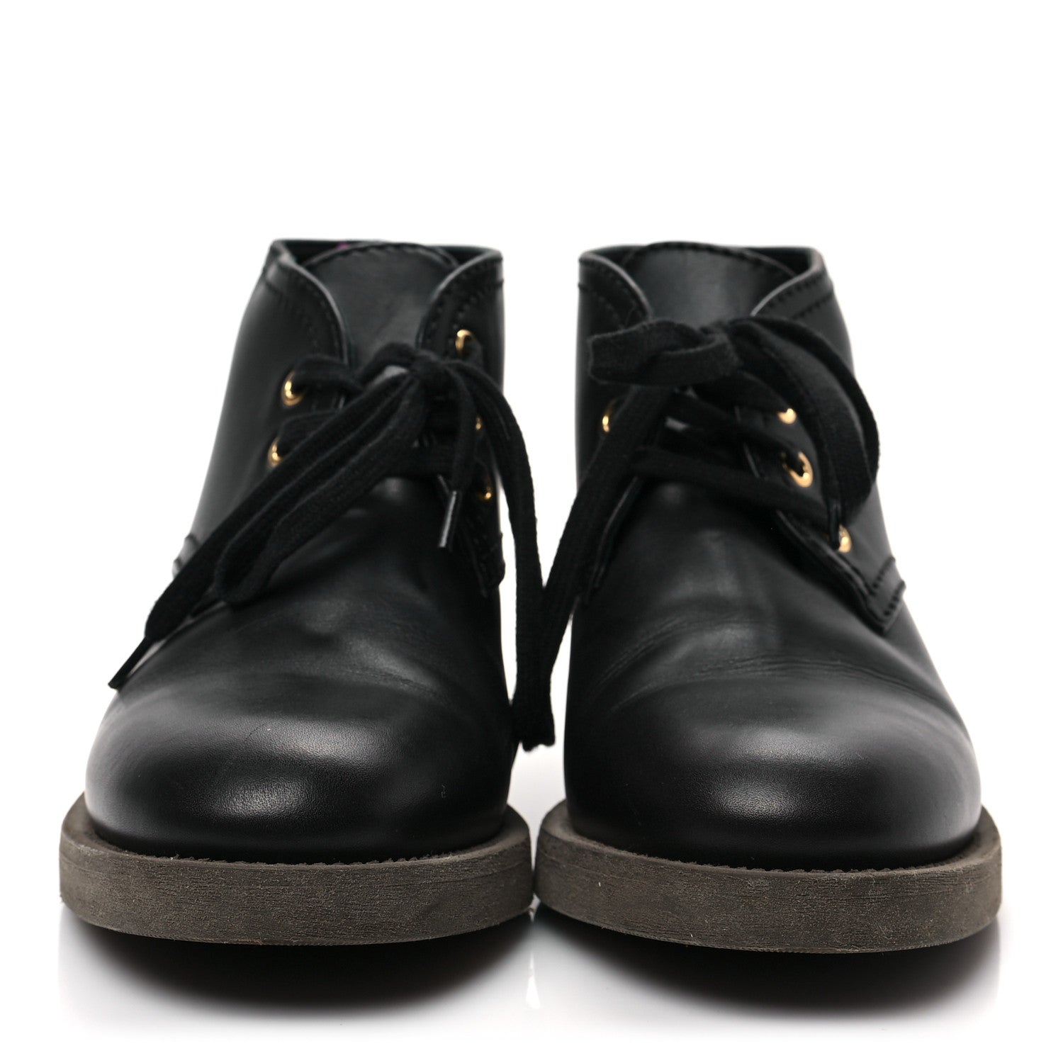Chanel Calfskin Lace Up CC Boots 37 Black 2 of 8