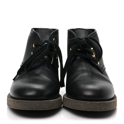Chanel Calfskin Lace Up CC Boots 37 Black 2 of 8