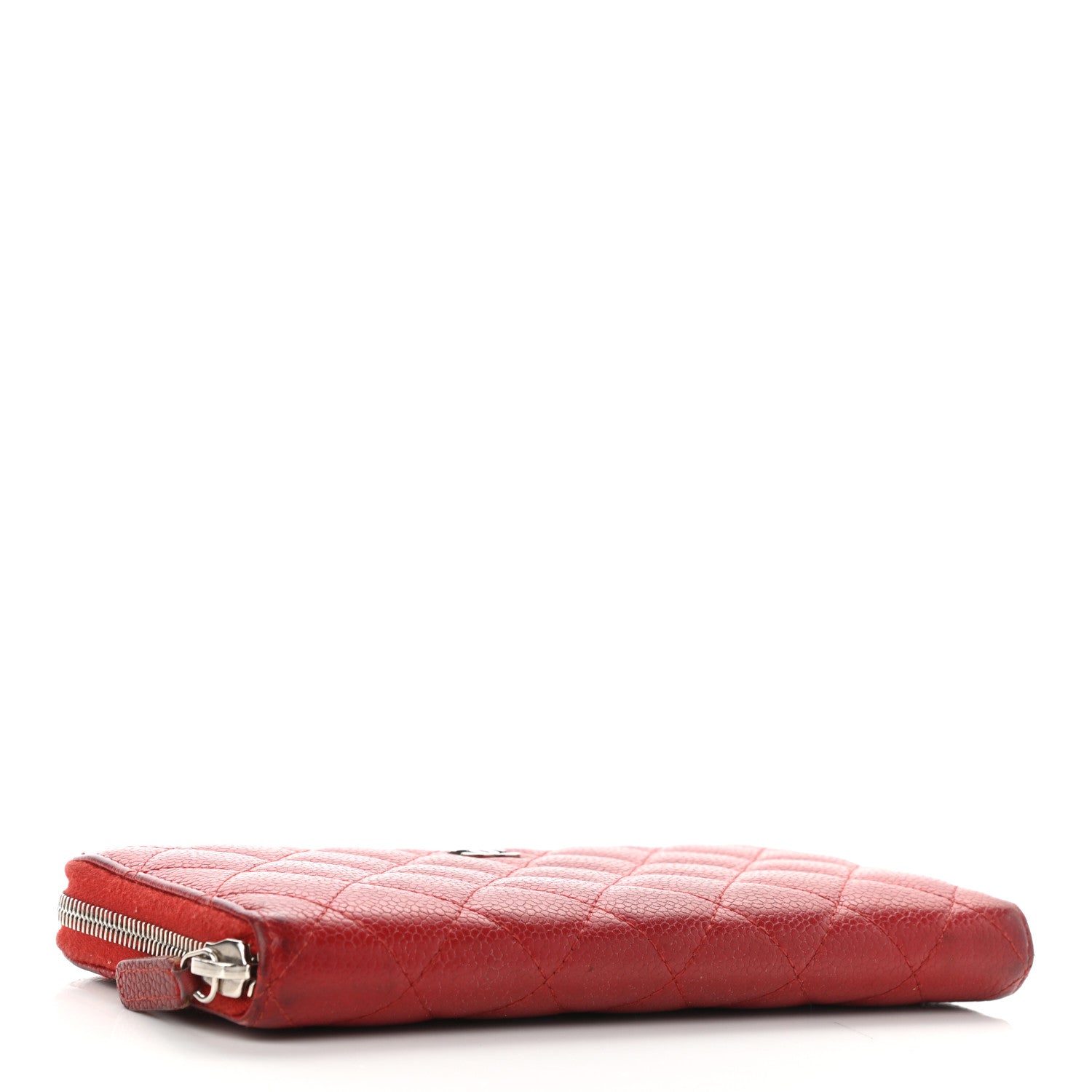 Chanel Caviar Quilted Large Gusset Zip Around Wallet Red 4 of 16