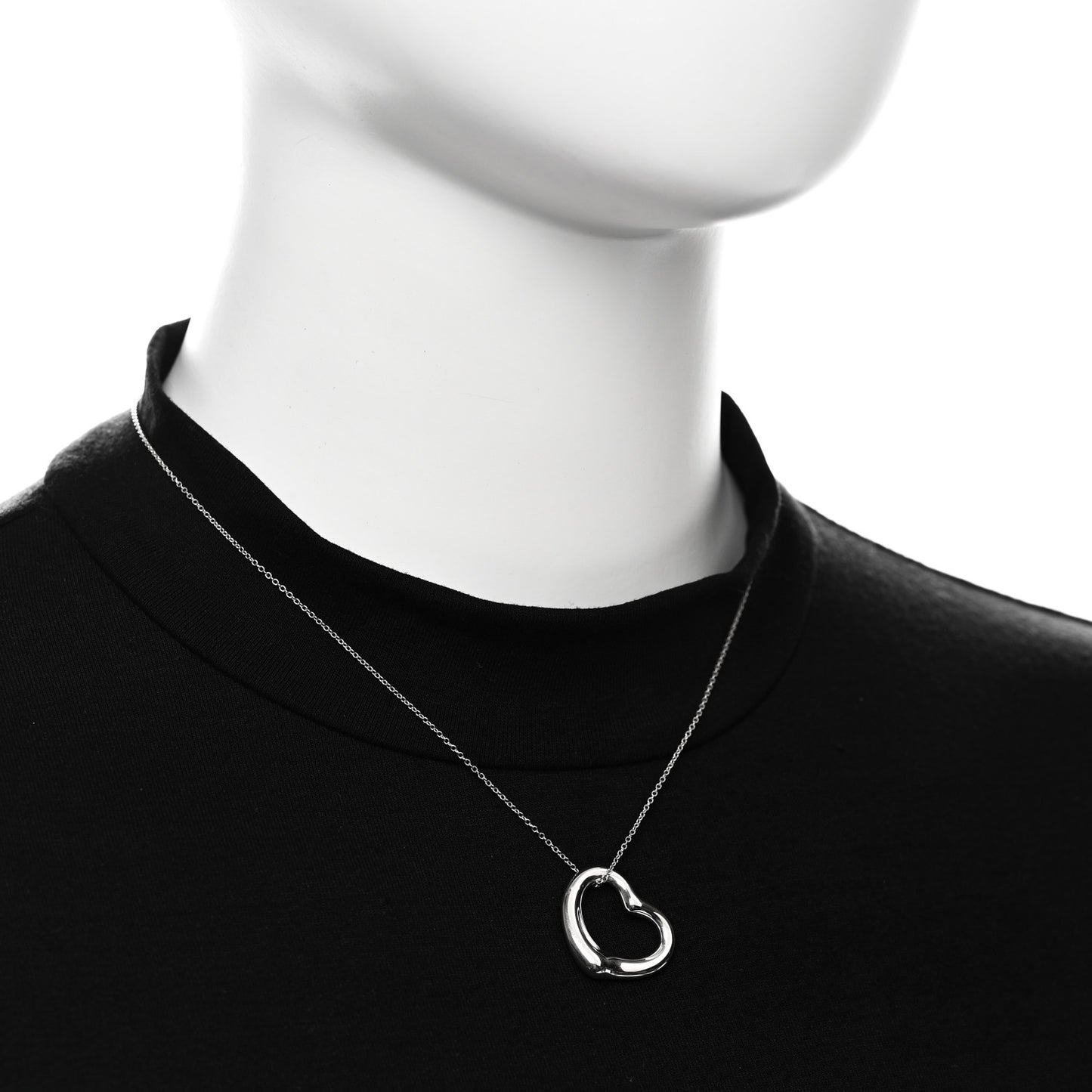 Sterling Silver 22mm Elsa Peretti Open Heart Pendant Necklace