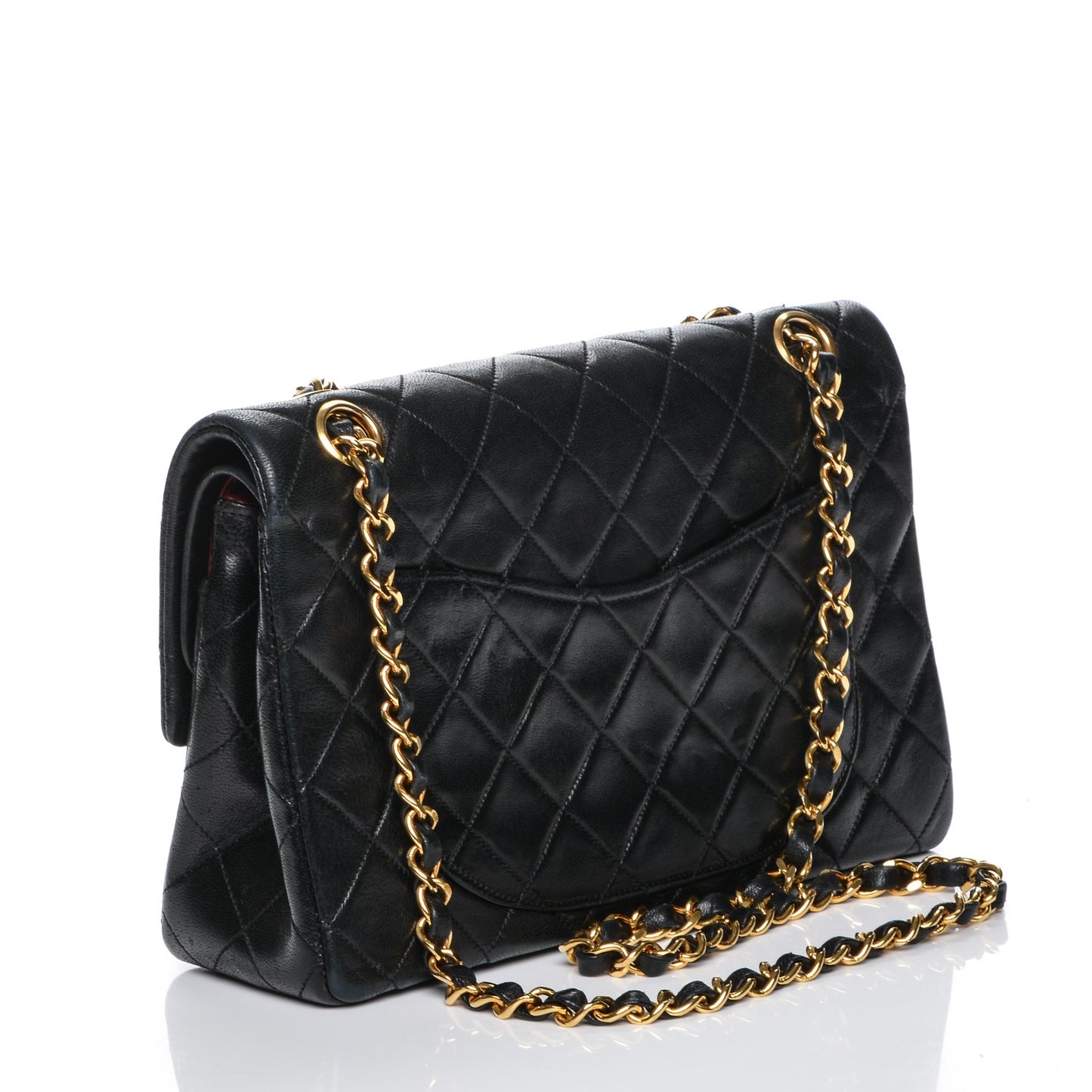 Lambskin Quilted Small Double Flap Black