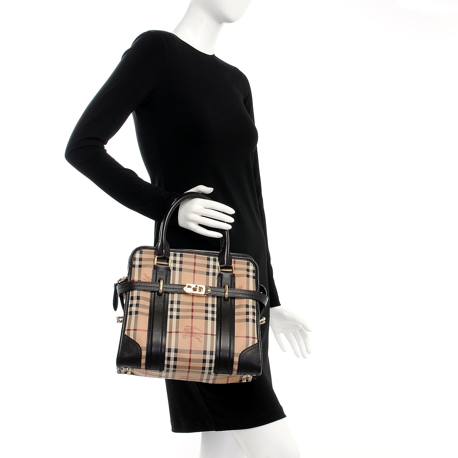 Burberry Haymarket Check Minford Portrait Tote Chocolate 3 of 11