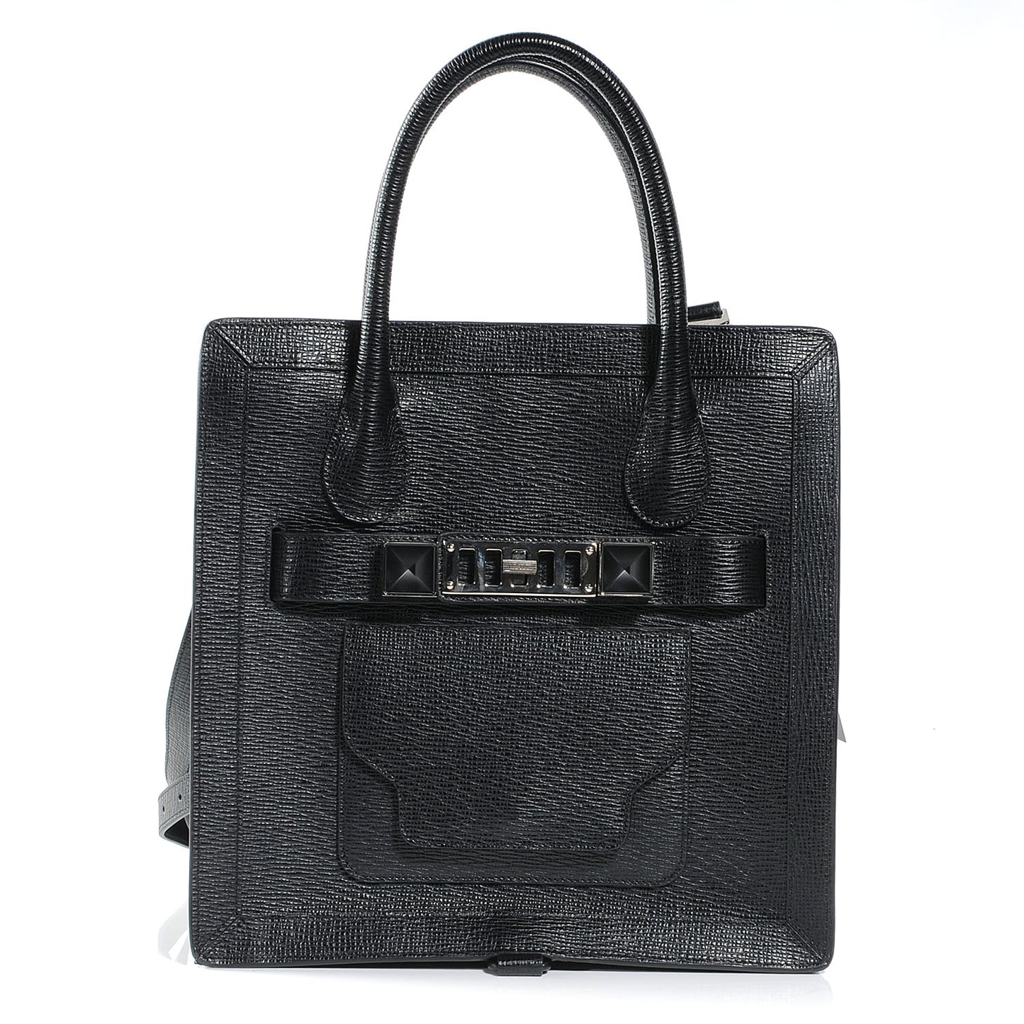 Textured Leather PS11 Small Tote Black