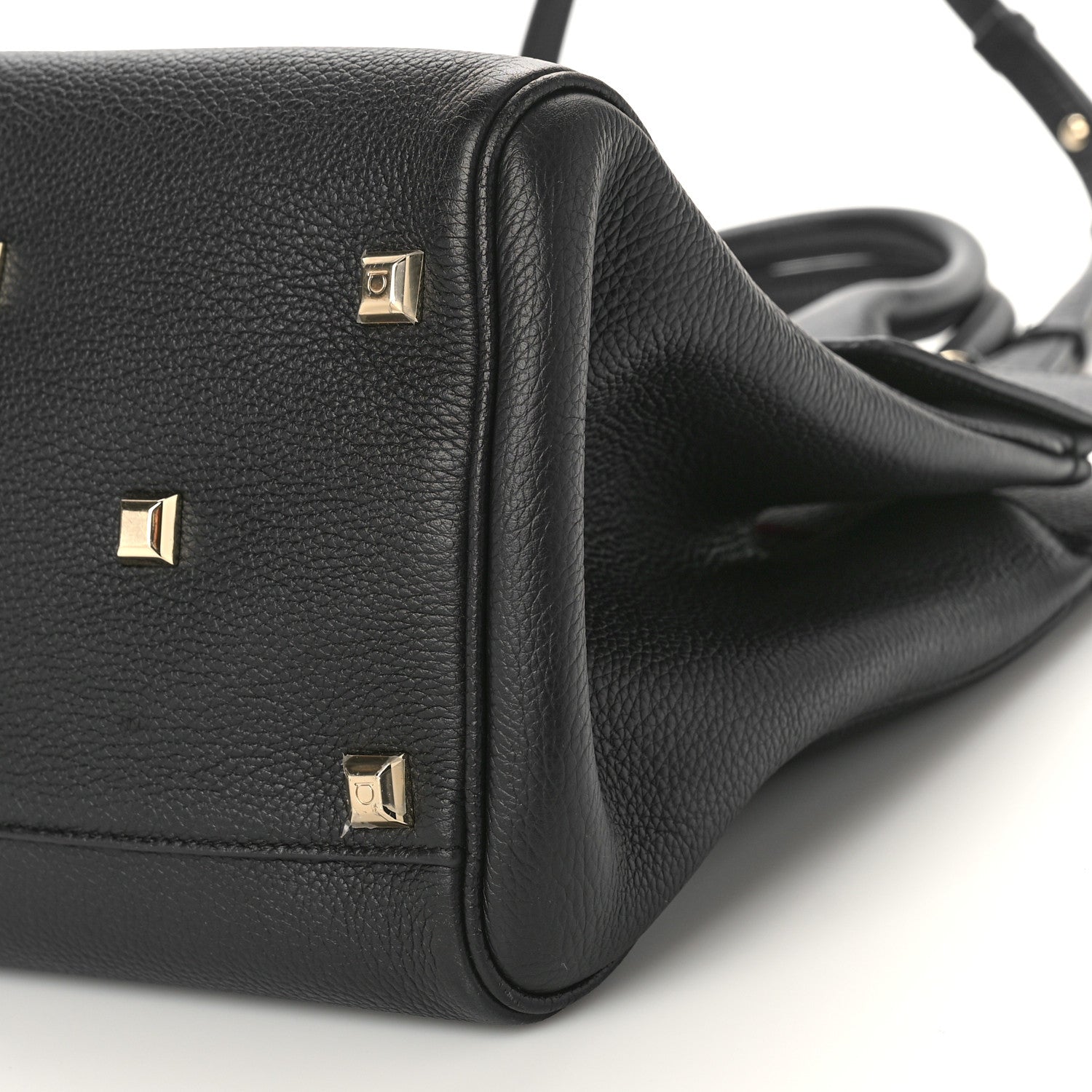 Salvatore Ferragamo Calfskin Large Studio Bag Black 10 of 12