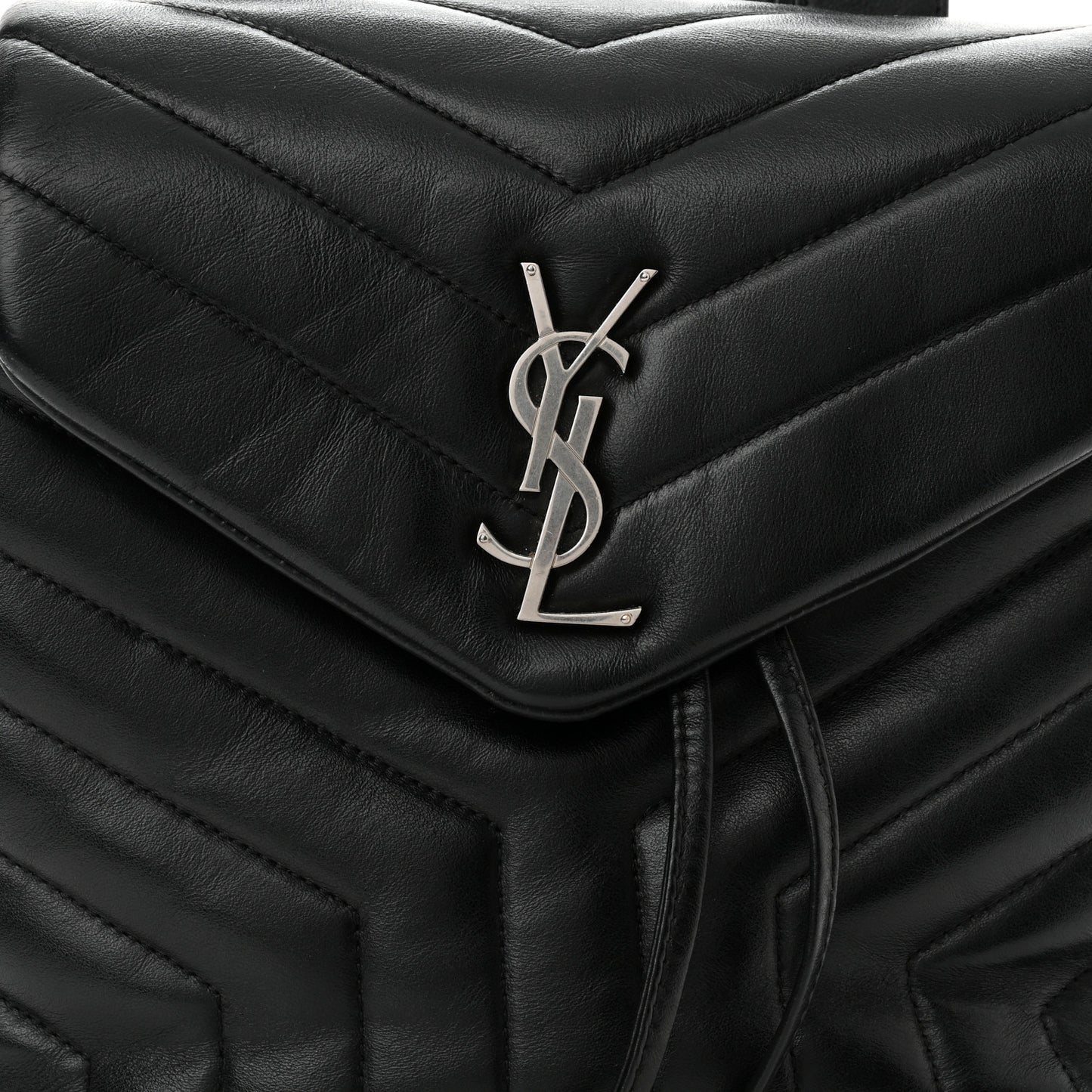 Calfskin Y Quilted Monogram Small Loulou Backpack Black