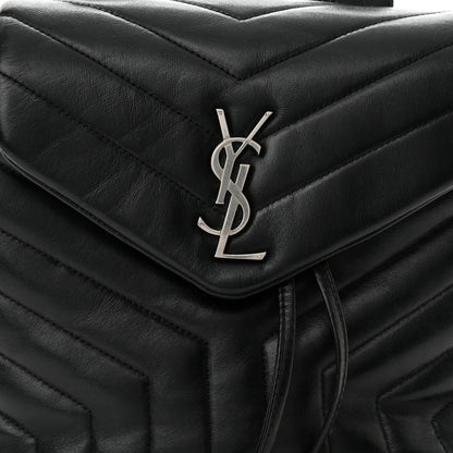 Saint Laurent Calfskin Y Quilted Monogram Small Loulou Backpack Black 8 of 11