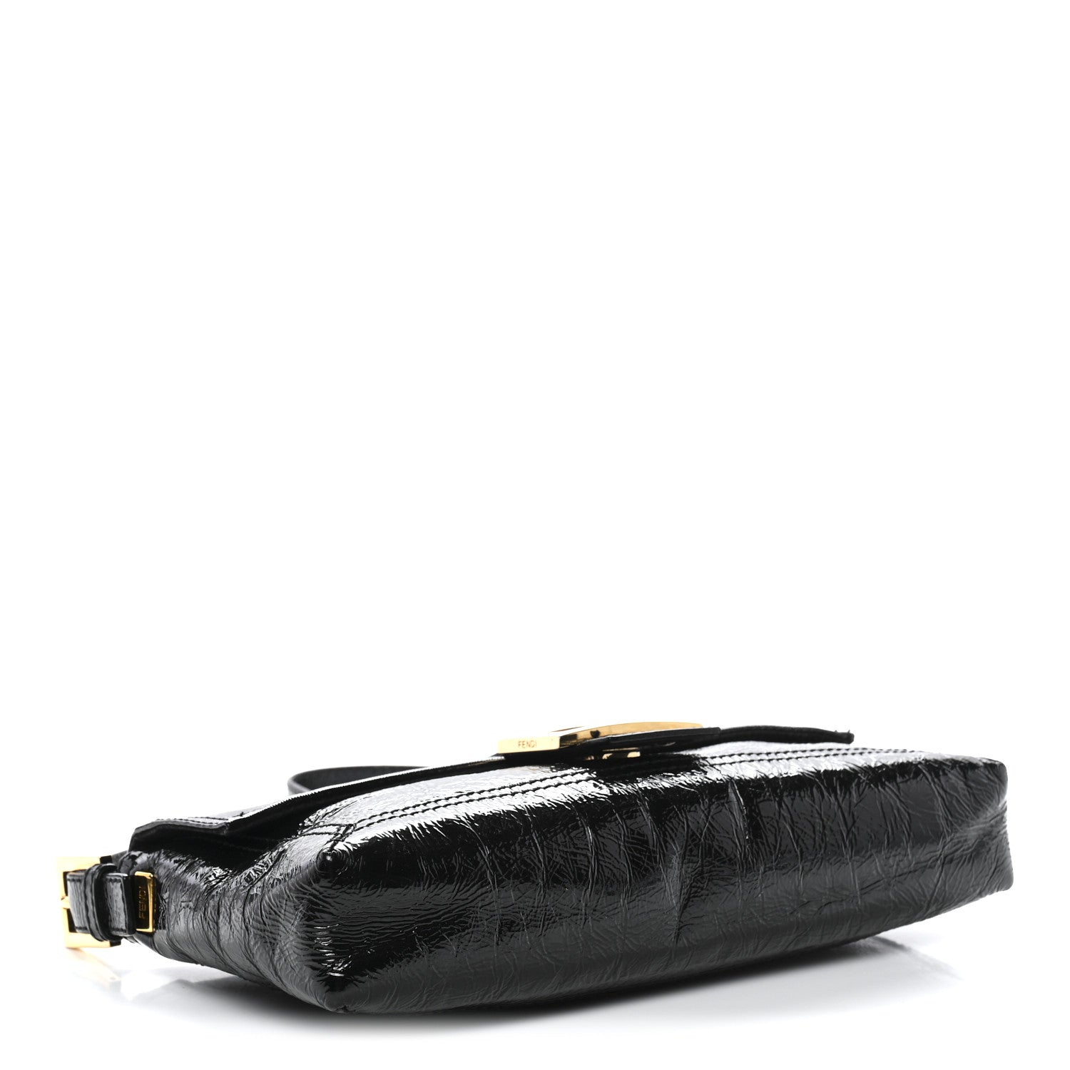 Fendi Vitello Naplak Medium Convertible Baguette Black 4 of 9