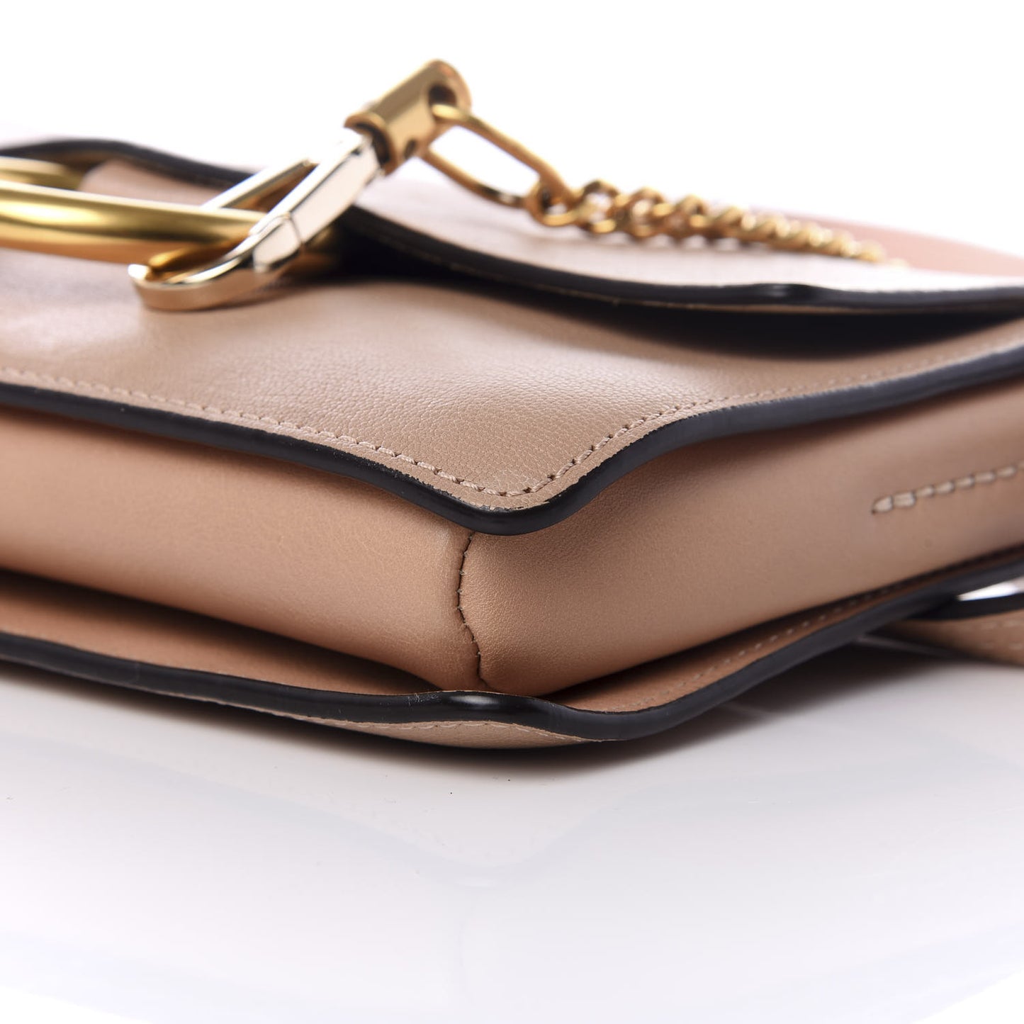 Goatskin Small Faye Shoulder Bag Biscotti Beige