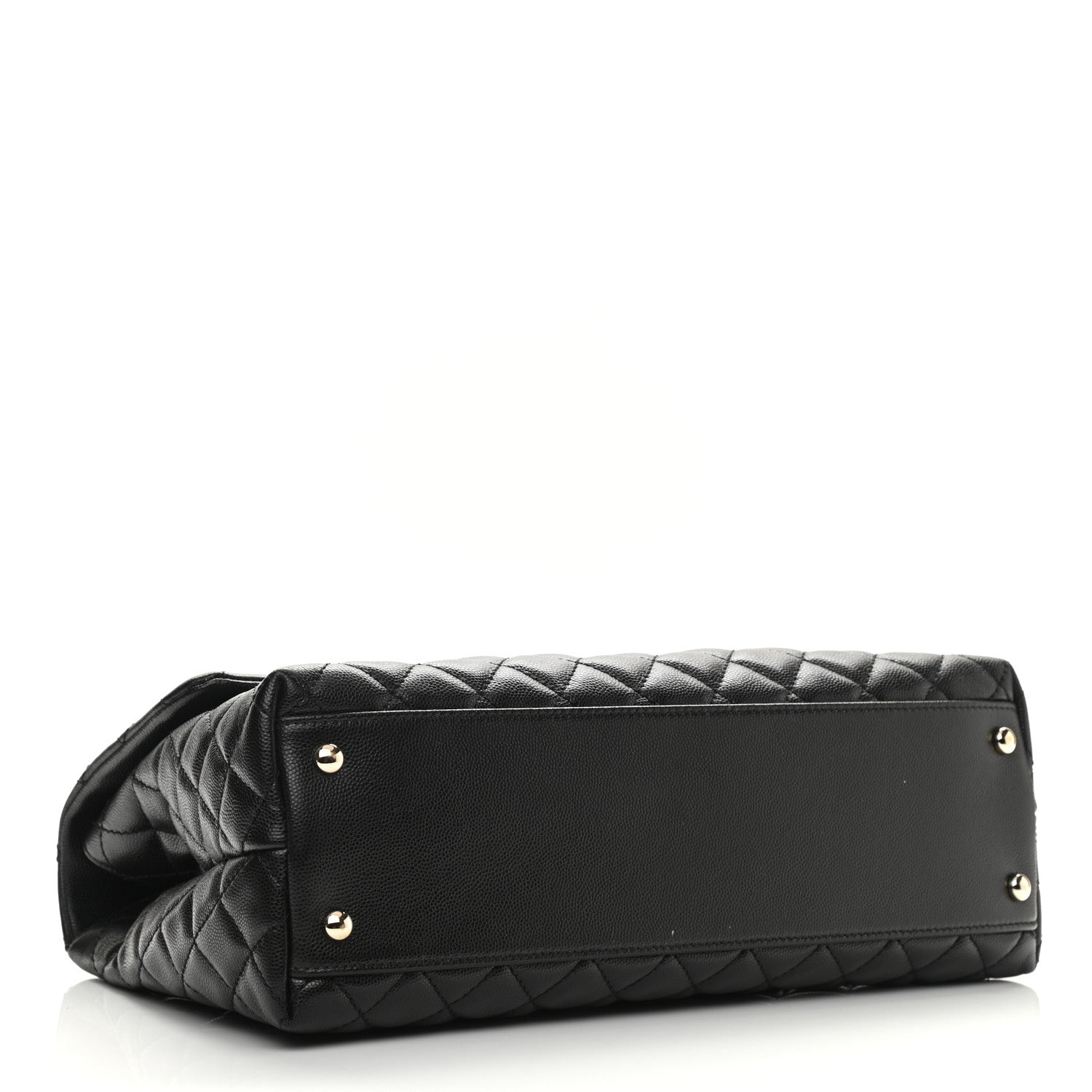 Chanel Caviar Lizard Embossed Quilted Medium Coco Handle Flap Black 4 of 11