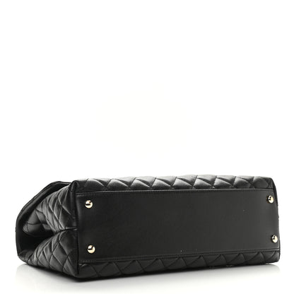 Chanel Caviar Lizard Embossed Quilted Medium Coco Handle Flap Black 4 of 11