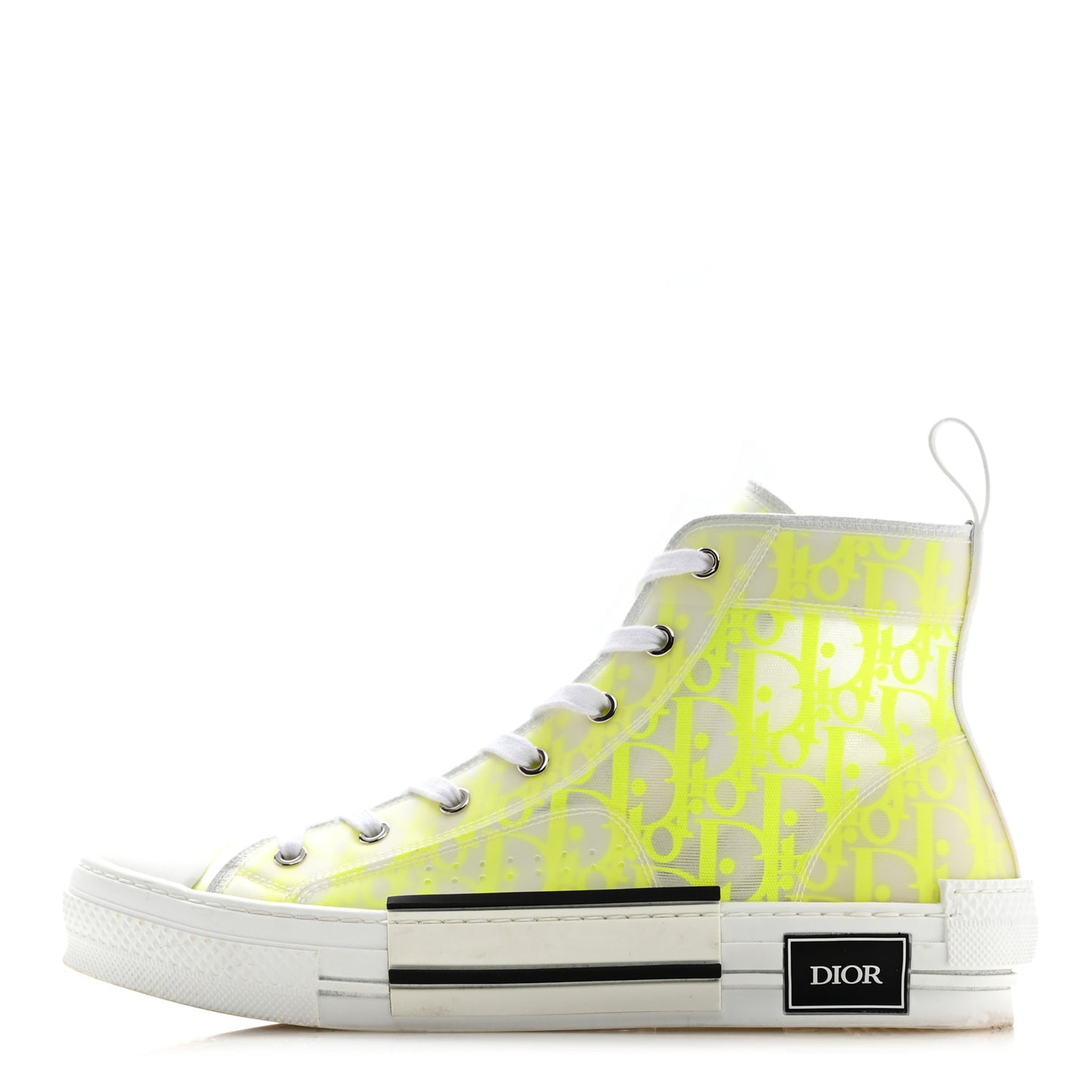 Technical Canvas Oblique Mens B23 High Top Sneakers 42 Yellow