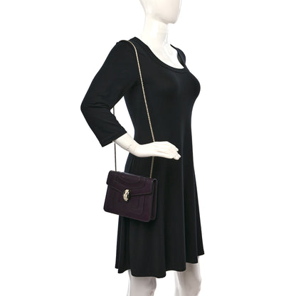 Bulgari Calfskin Small Serpenti Forever Snake Strap Crossbody Bag Plum 2 of 9