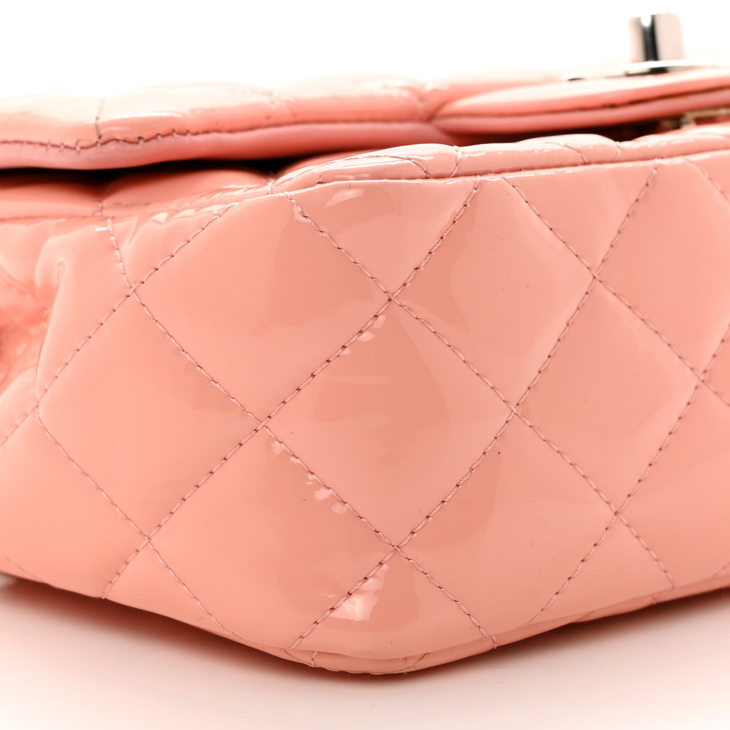 Chanel Patent Calfskin Quilted Mini Rectangular Flap Light Pink 9 of 10