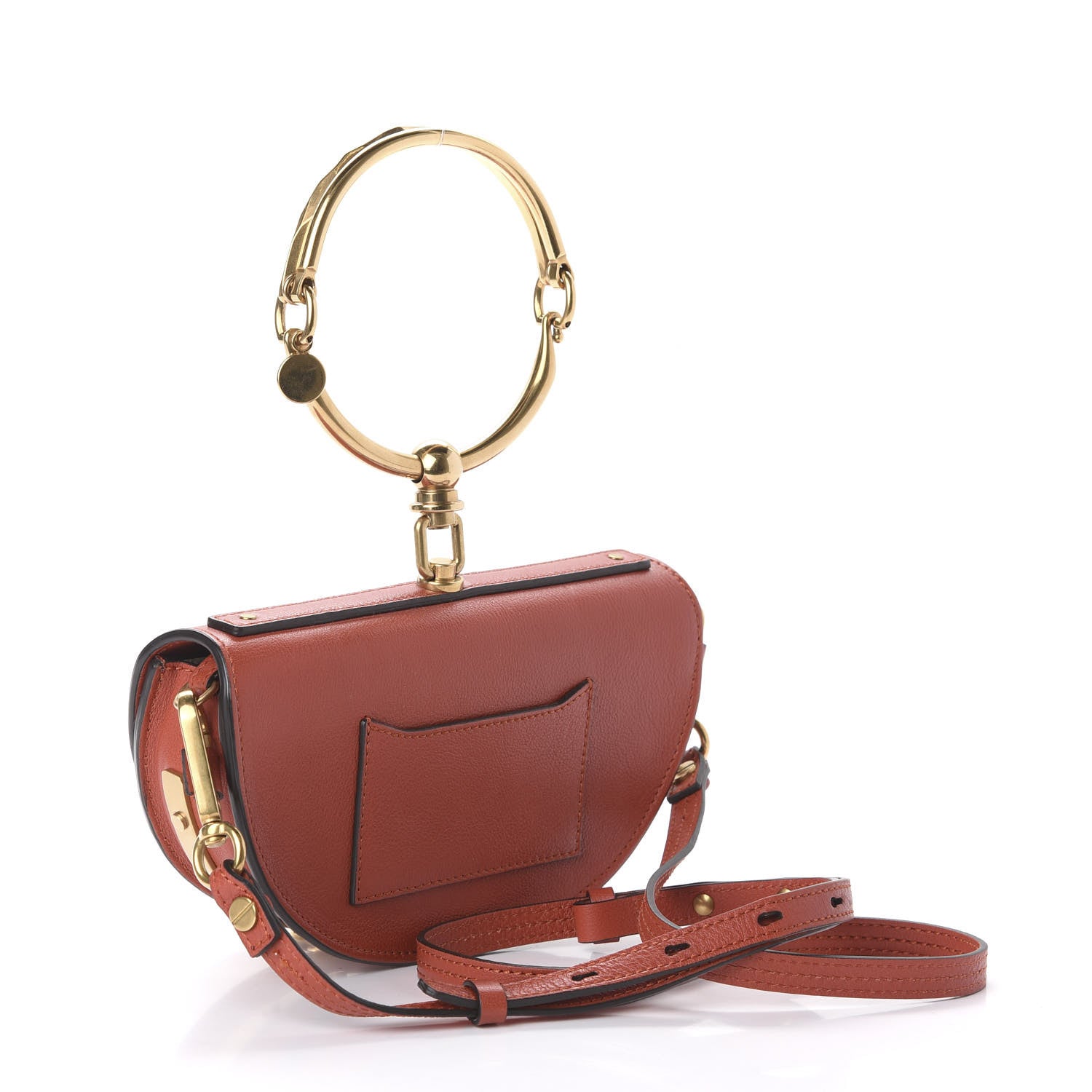 Chloe Calfskin Small Nile Bracelet Minaudiere Bag Sepia Red 3 of 9