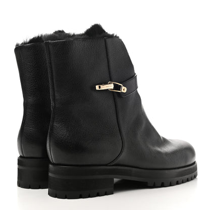 Jimmy Choo Calfskin Fur Boots 42 Black 4 of 6