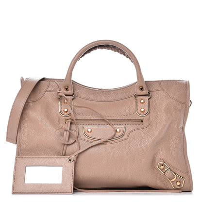 Balenciaga Chevre Gold Metallic Edge Hardware City Rose Des Sables 1 of 9