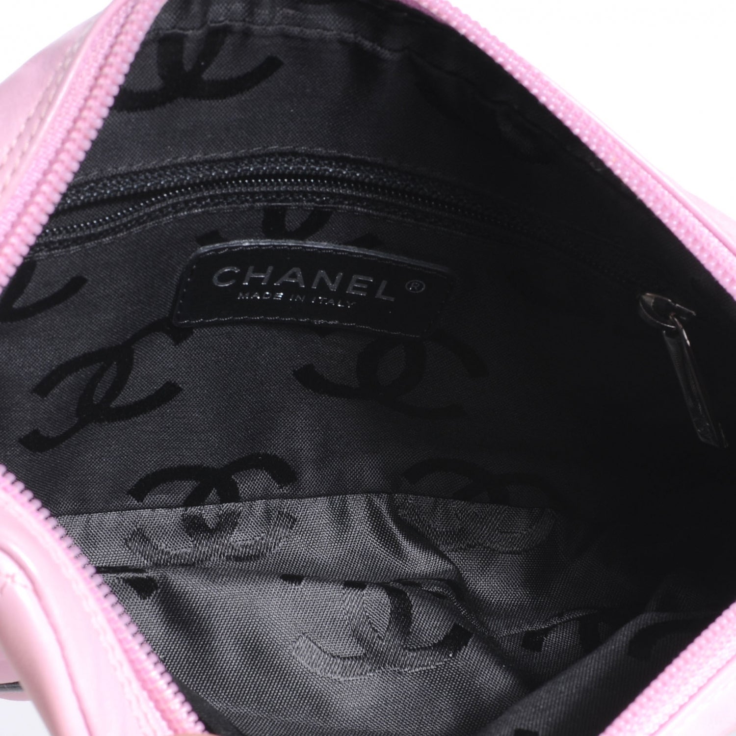 Chanel Calfskin Quilted Cambon Pochette Pink Black 5 of 7