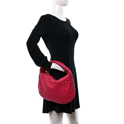 Bottega Veneta Nappa Intrecciato Teen Jodie Hobo Cranberry 2 of 8