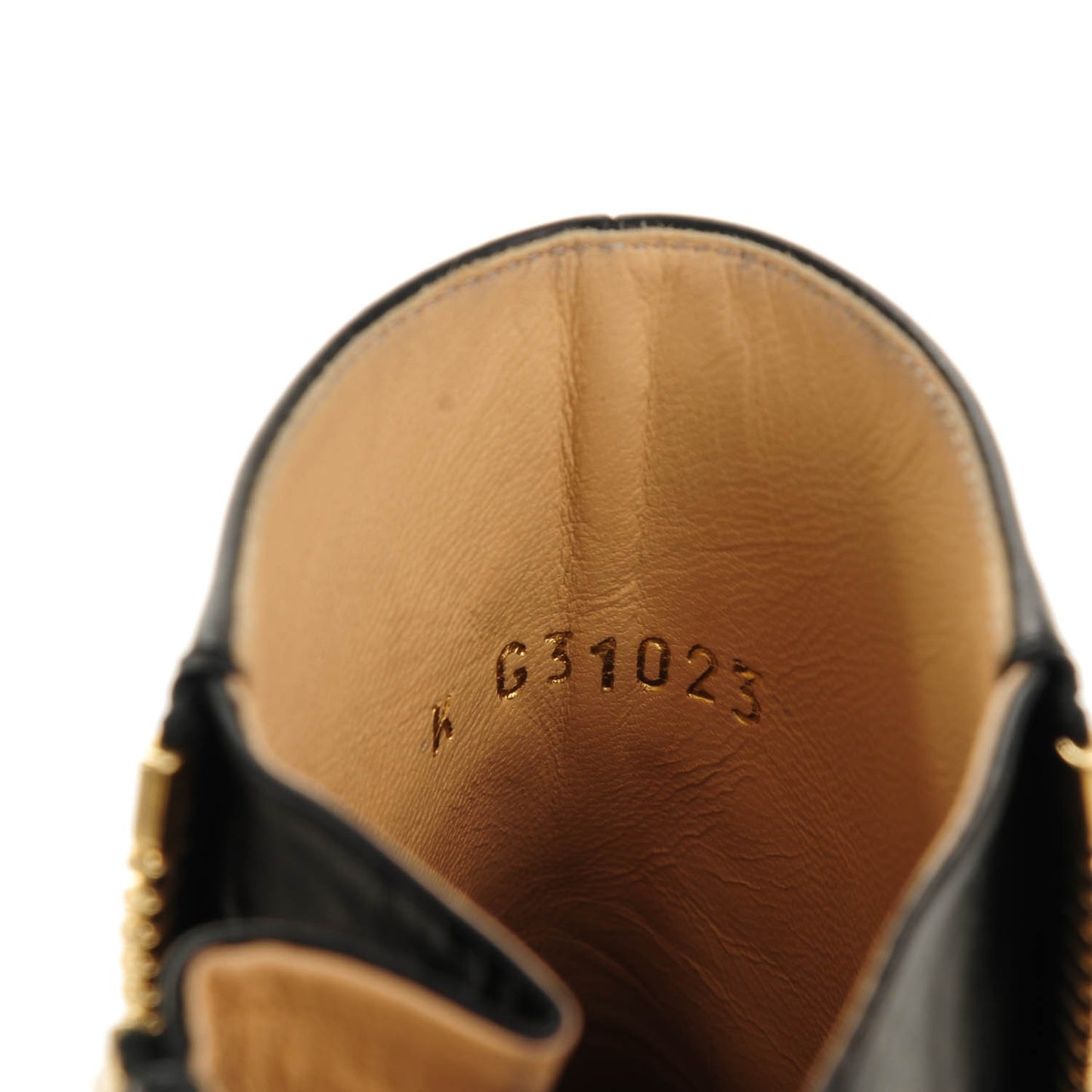 Calfskin Double Zip Short Boots 40 Black