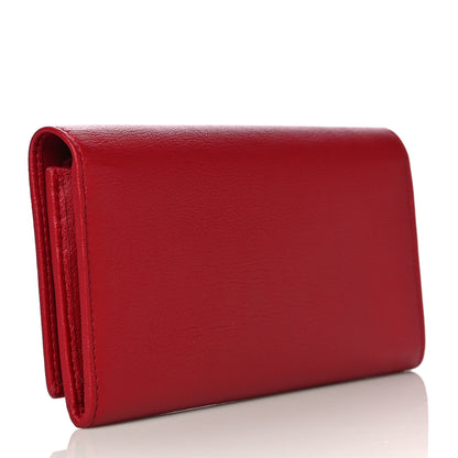 Saint Laurent Goatskin Belle De Jour Flap Wallet Rouge Orient 3 of 11