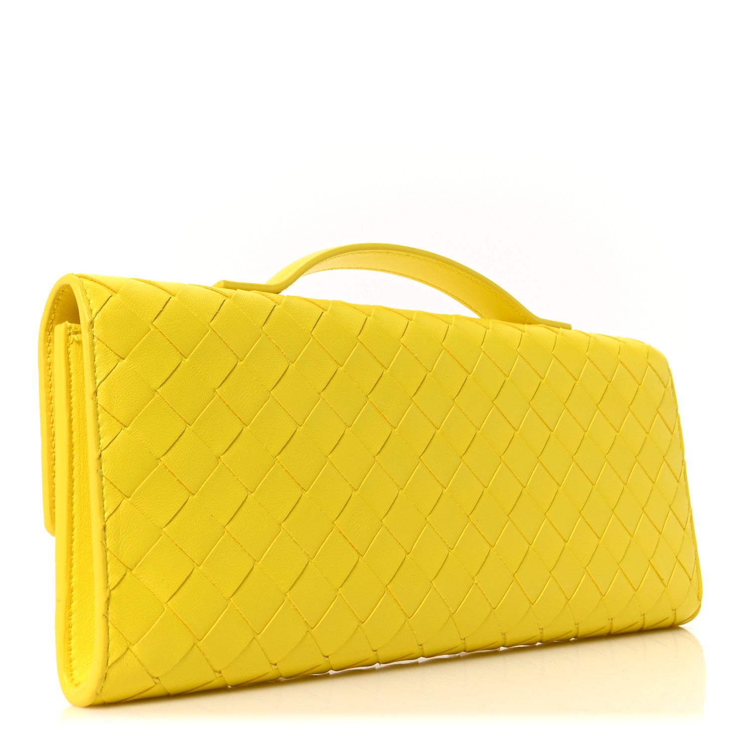 Bottega Veneta Nappa Intrecciato Long Andiamo Top Handle Clutch Sulfur 3 of 9
