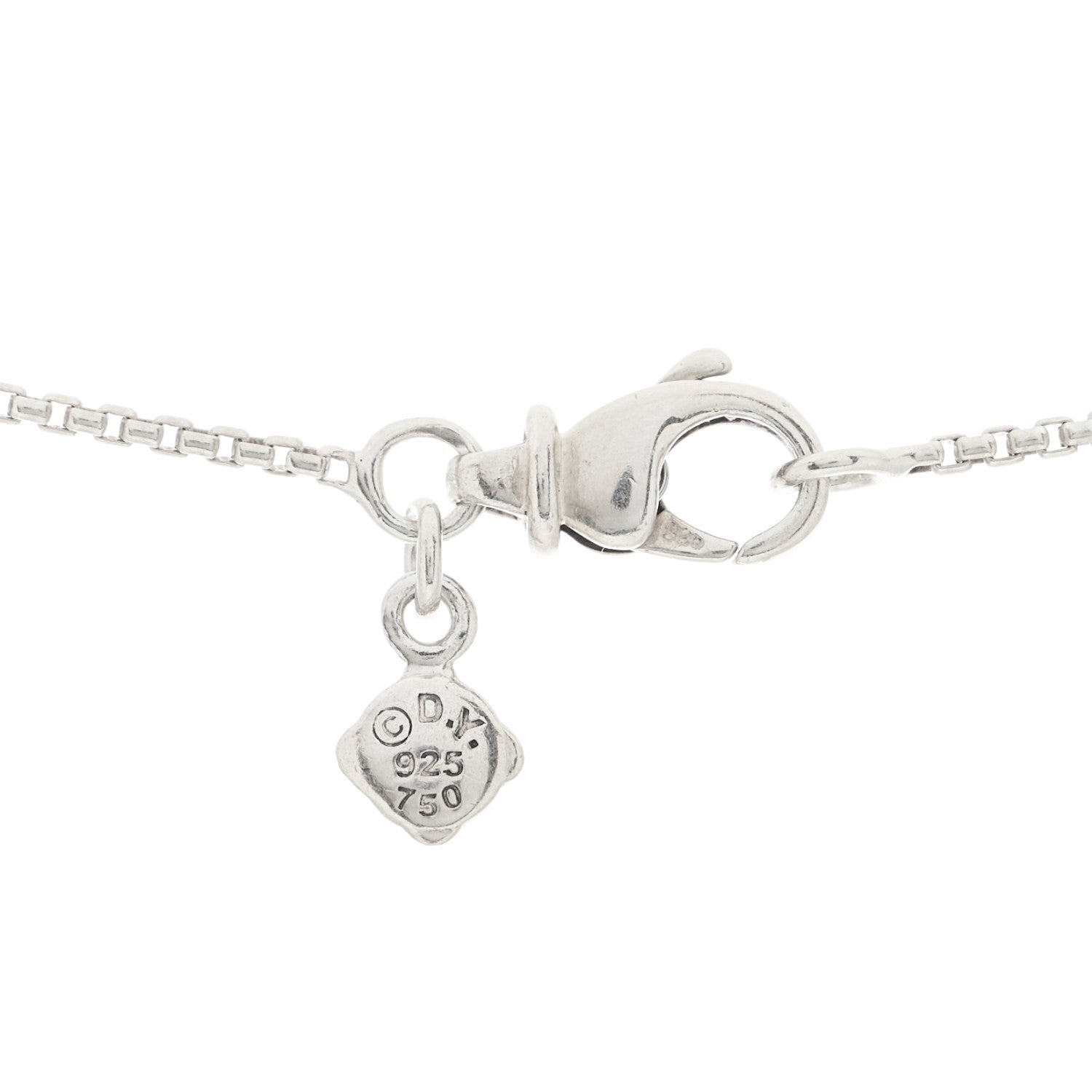 David Yurman Sterling Silver 18K Yellow Gold Open Heart Cable Necklace 4 of 7