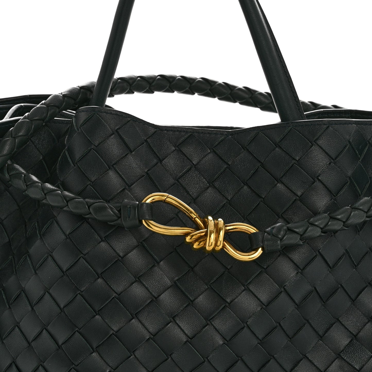 Nappa Intrecciato Large Andiamo Shoulder Bag Inkwell