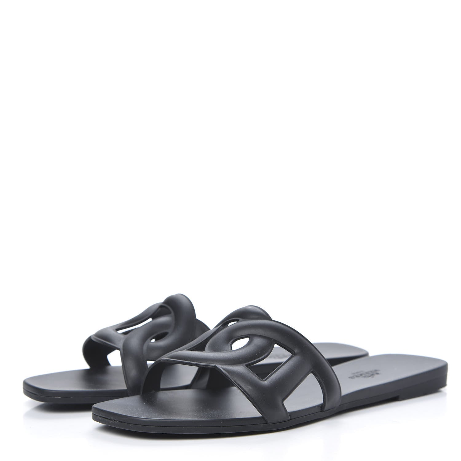 Hermes Rubber Aloha Sandals 40 Black 3 of 8