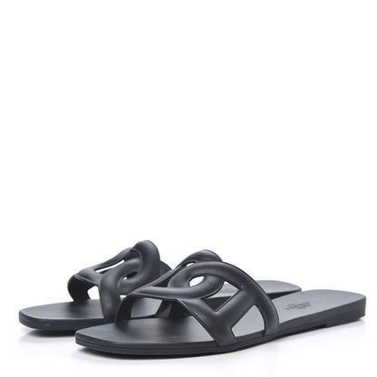 Hermes Rubber Aloha Sandals 40 Black 3 of 8