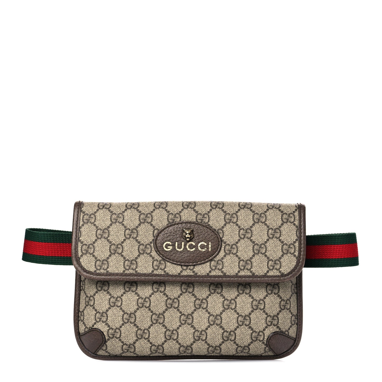 GG Supreme Monogram Neo Vintage Web Belt Bag Brown