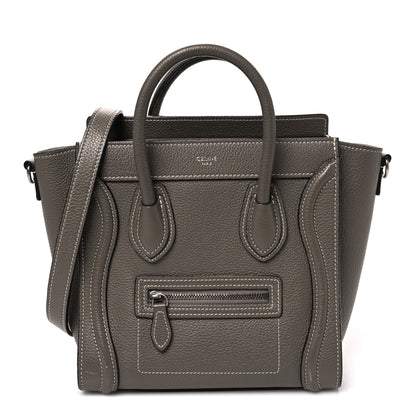Celine Drummed Calfskin Nano Luggage Souris 1 of 11