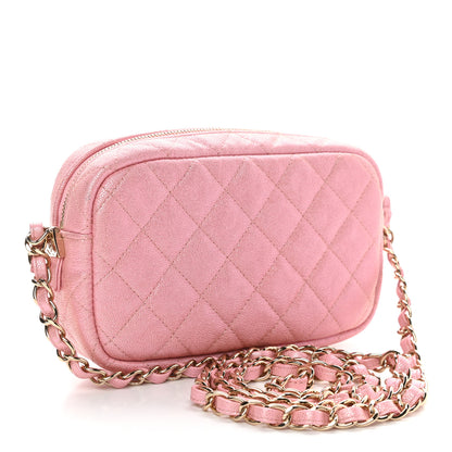 Chanel Iridescent Caviar Quilted Small Timeless Camera Case Pink 3 of 9