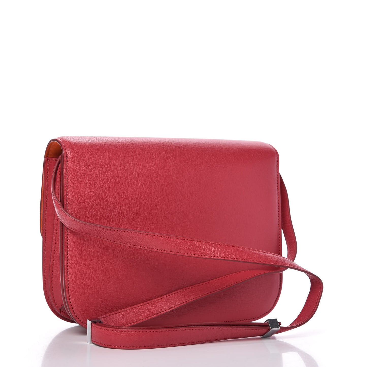 Goatskin Medium Classic Box Flap Bag Dark Pink