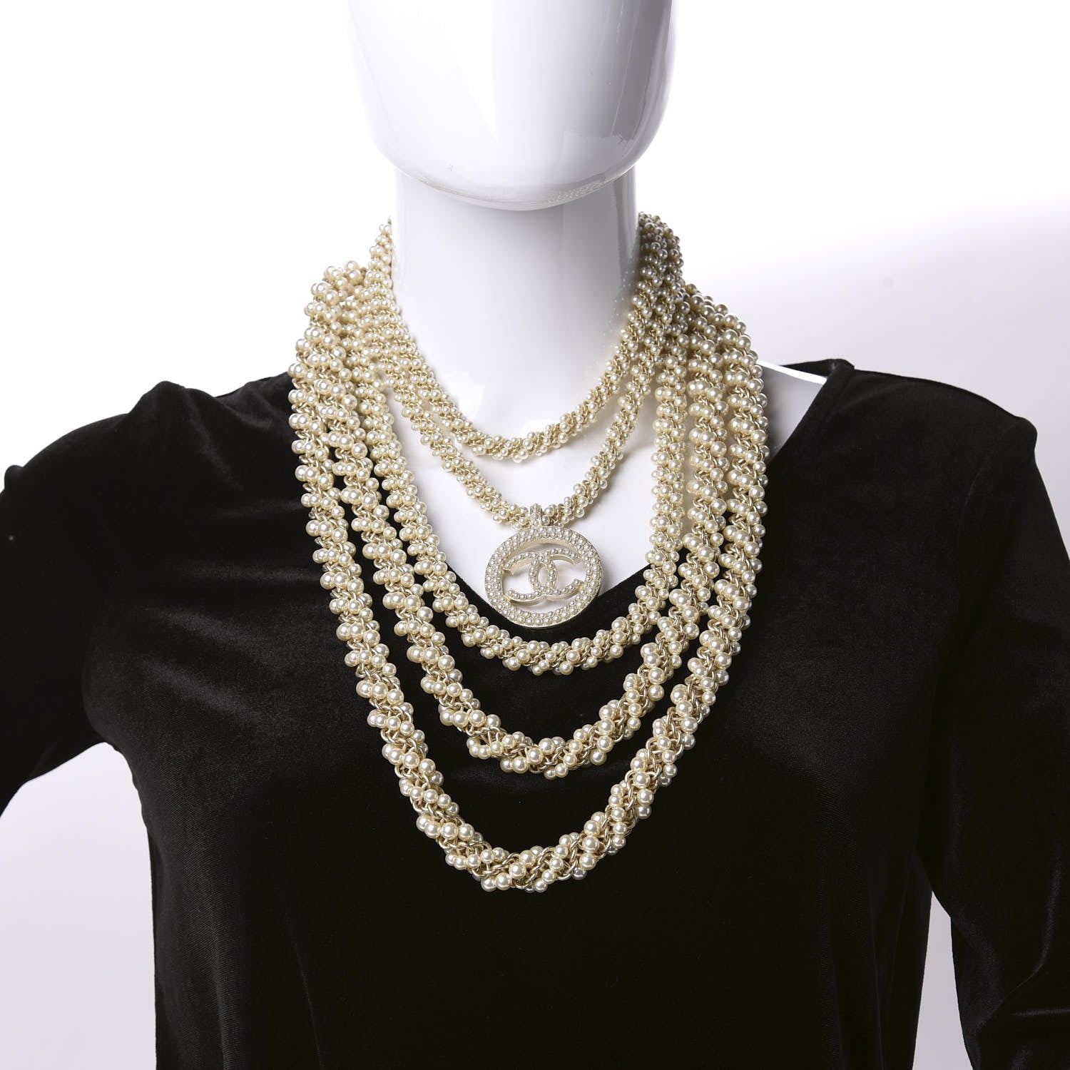 Chanel Pearl CC Long Multistrand Necklace Gold 2 of 6