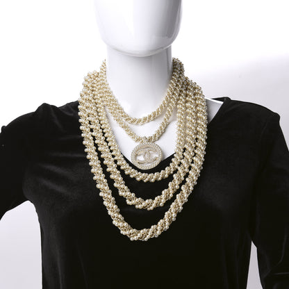 Chanel Pearl CC Long Multistrand Necklace Gold 2 of 6