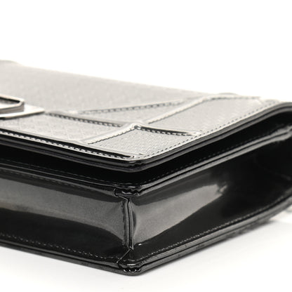 Christian Dior Metallic Patent Micro-Cannage Diorama Wallet on Chain Pouch Onyx Black 10 of 15