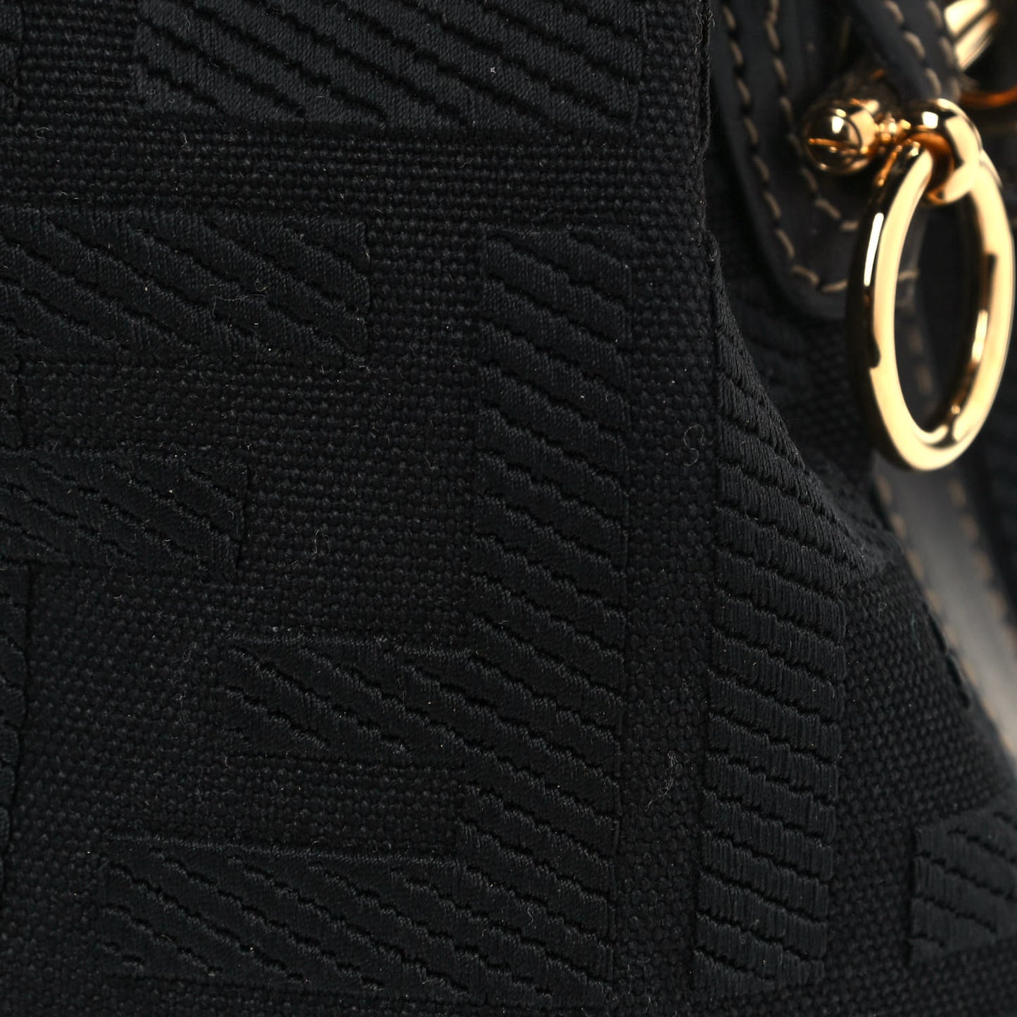 Canvas Vitello King F is Fendi FF Embroidered Mini Mon Tresor Bucket Bag Black