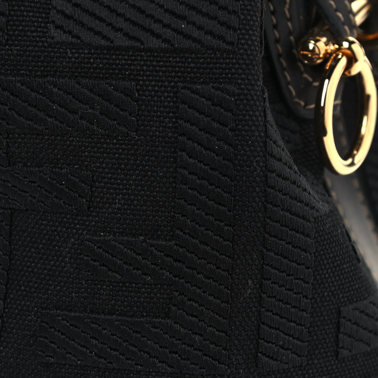 Fendi Canvas Vitello King F is Fendi FF Embroidered Mini Mon Tresor Bucket Bag Black 8 of 12