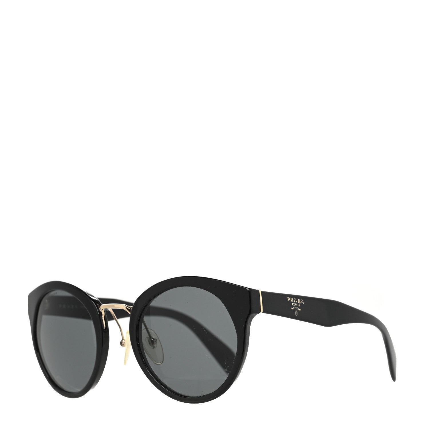 Prada Round Sunglasses SPR 05T Black 1 of 7