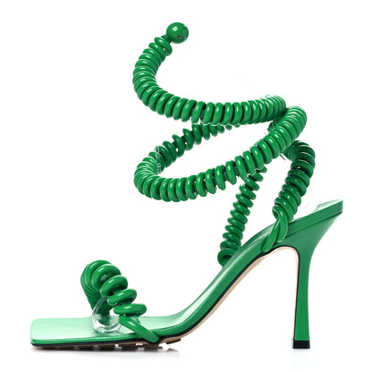 Bottega Veneta Rubber Wire Nappa Stretch 90mm Sandals 38 Grass 1 of 9