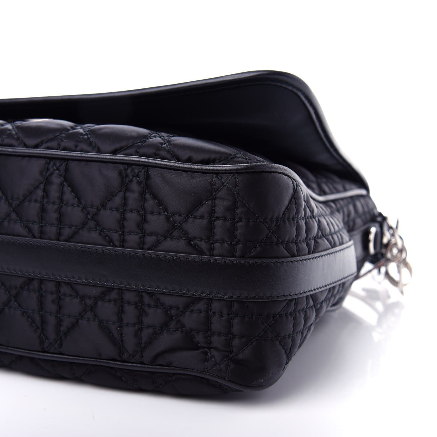 Christian Dior Nylon Cannage Charming Lock Messenger Bag Black 9 of 10