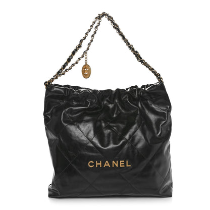 Chanel Shiny Calfskin Quilted Chanel 22 Black 1 of 11