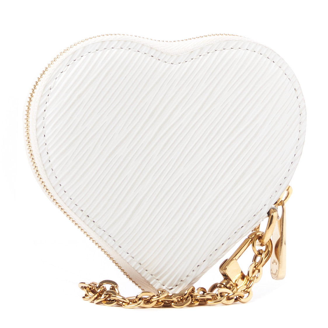 Epi Love Lock Heart Coin Purse White