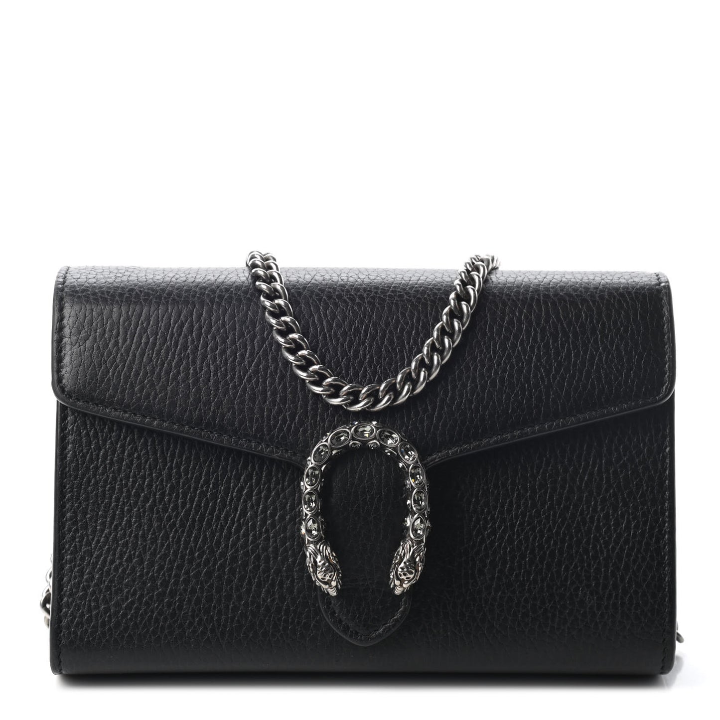 Calfskin Mini Dionysus Chain Wallet Black