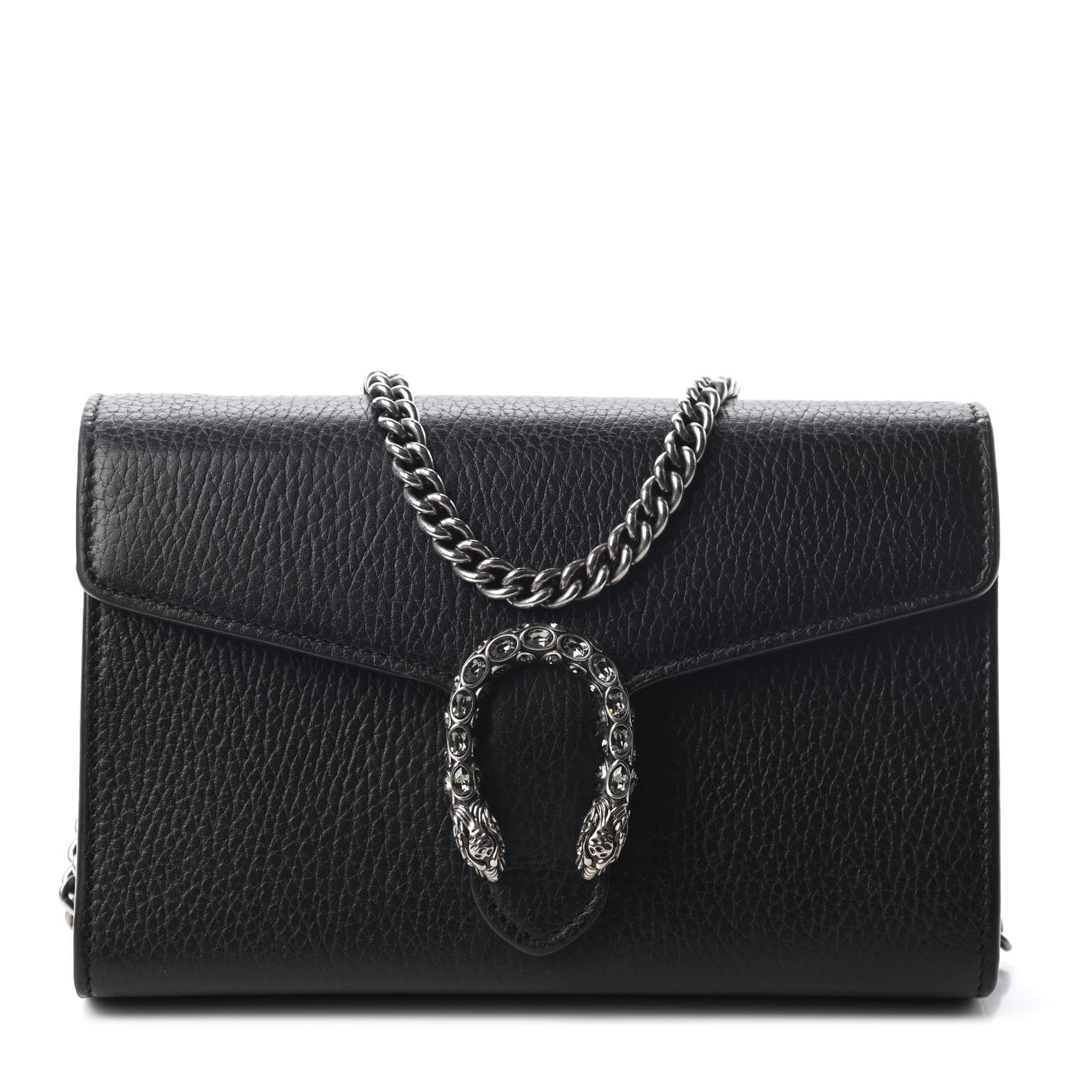 Gucci Calfskin Mini Dionysus Chain Wallet Black 1 of 7