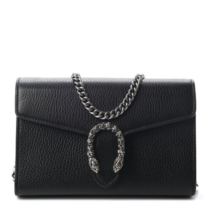 Gucci Calfskin Mini Dionysus Chain Wallet Black 1 of 7