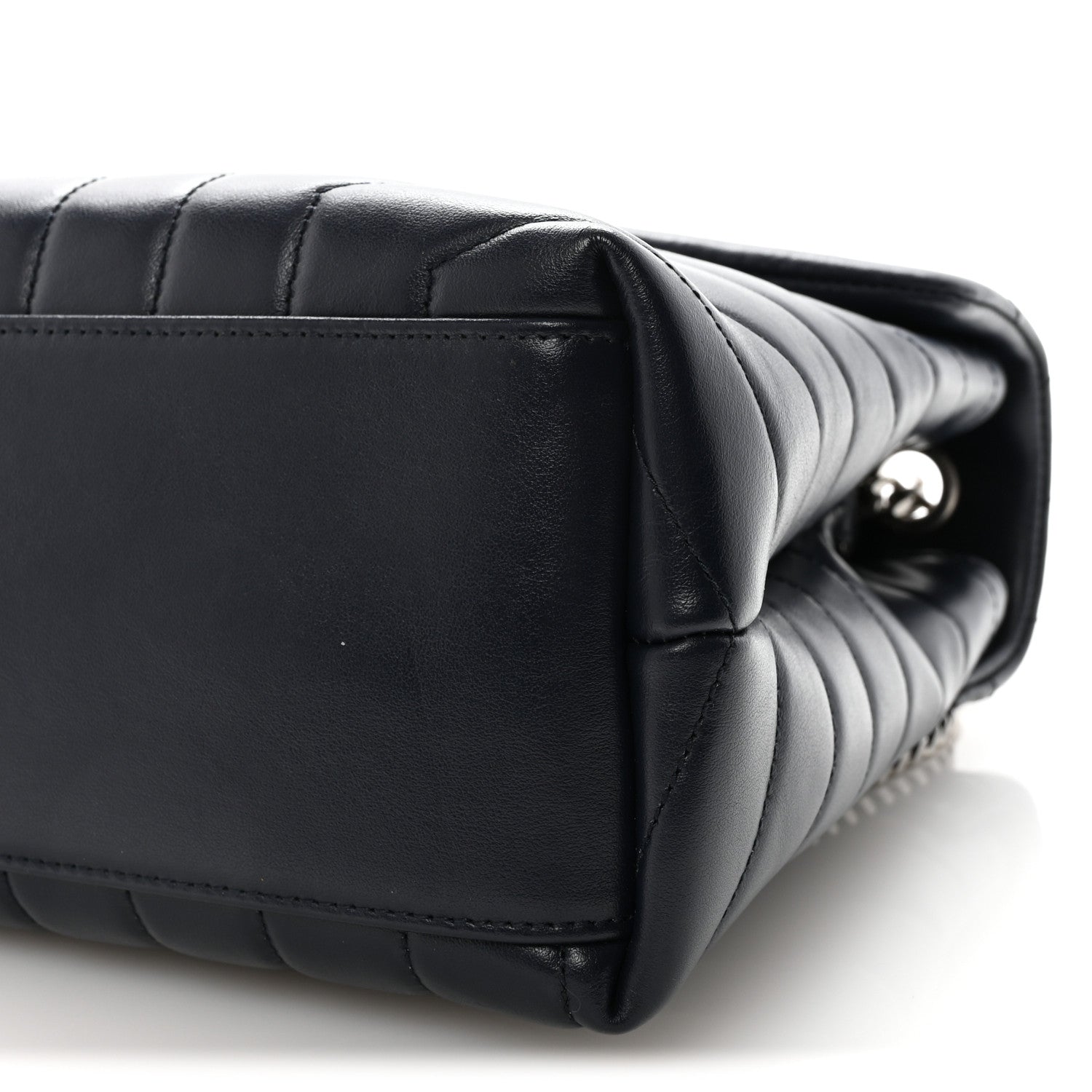 Saint Laurent Calfskin Y Quilted Monogram Medium Loulou Chain Satchel Deep Marine 9 of 9
