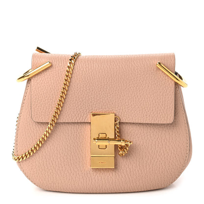 Chloe Grained Lambskin Mini Drew Shoulder Bag Cement Pink 1 of 10